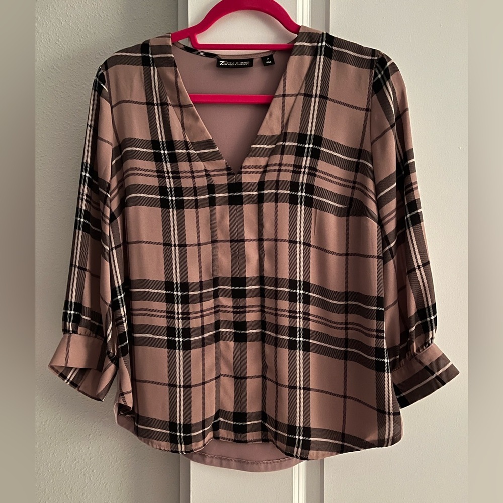 NY&CO Plaid Blouse